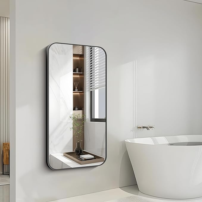 FORBATH Bathroom Mirror 48" x 24", Rectangle Black Narrow Bathroom Mirror - Image 5