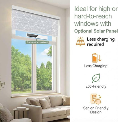 Tipiace Motorized Blinds with Remote Window Roller Shade Wireless Rechargeable - Image 7