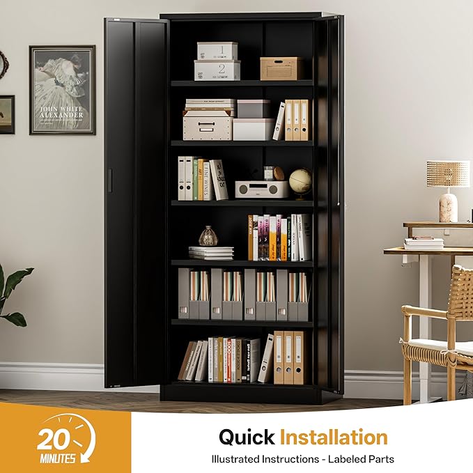 Metal Garage Storage Cabinets, 71” Tall Metal File Cabinet - Image 5