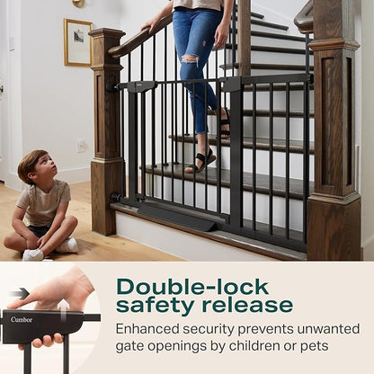 Cumbor 29.7-46" Baby Gate for Stairs, Mom's Choice Awards Winner-Auto Close Dog - Image 5