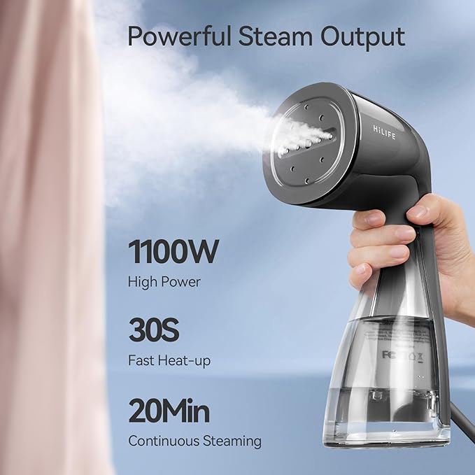 HiLIFE Steamer for Clothes, 1100W Clothes Steamer - Image 2