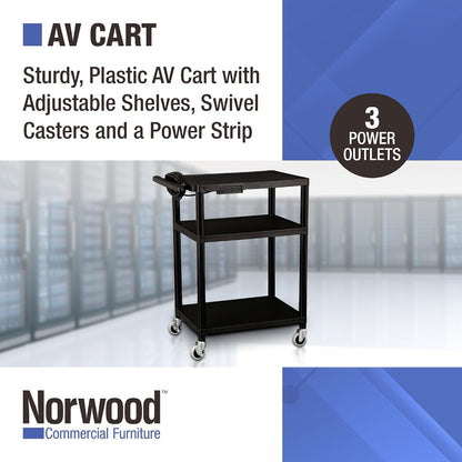 norwood commercial furniture mobile utility av cart with shown in use