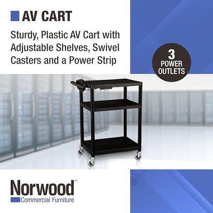 Norwood Commercial Furniture Mobile Utility AV Cart - Image 2