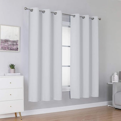 DUALIFE Greyish White Short Curtains - Image 2