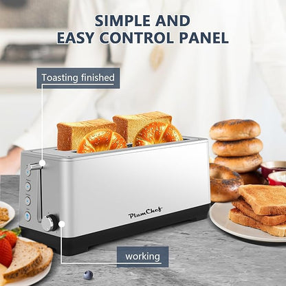 4-Slice Toaster, Extra Wide Long Slot Toaster, 6 Browning Settings, - Image 3