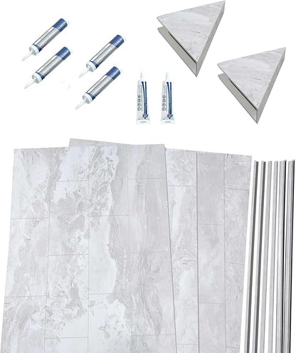 Palisade 78in x 60in x 36in Waterproof Vinyl Shower Surround Kit - Image 2
