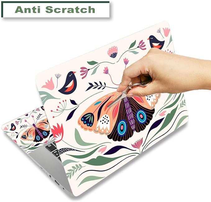Laptop Skin Sticker Decal, Waterproof Removable, Butterfly Birds - Image 3