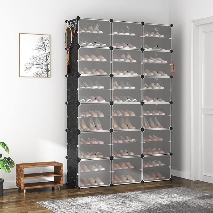 ROJASOP Portable Shoe Rack Organizer, 72 Pairs Covered Shoe Rack Shoe Organizer - Image 2