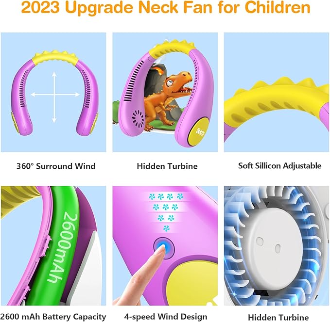 Kids Neck Fan, Portable Bladeless Fans - Image 5