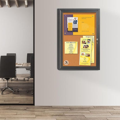 Enclosed Bulletin Board, Outdoor Weatherproof Cork Noticeboard - Image 7