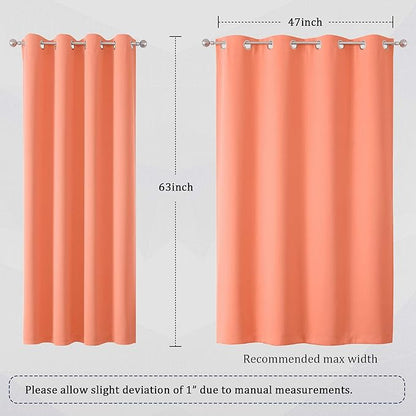 DUALIFE Coral Curtains 63 Inches Long 2 Panels Set - Image 6