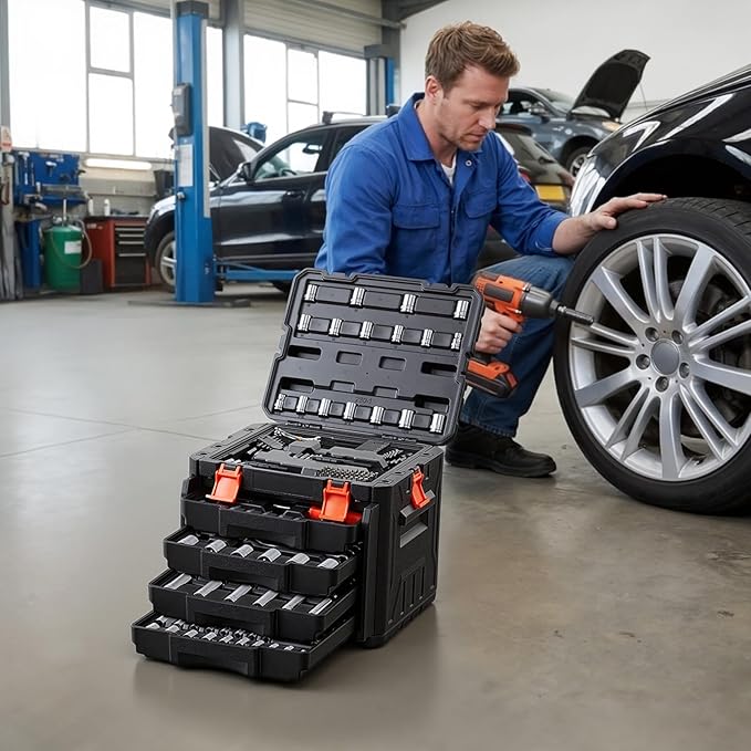 VEVOR Mechanics Tool Set, 230-Piece Mechanic Tool Kit, 1/4 in, 3/8 in, and 1/2 - Image 8