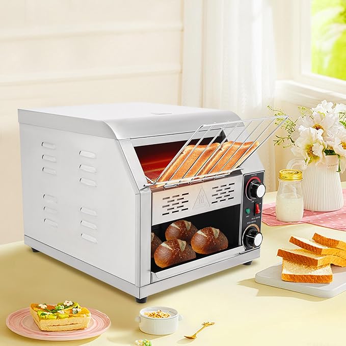 1900W Commercial Conveyor Toaster, 1-7 Gears Electric Stainless Steel - Image 3