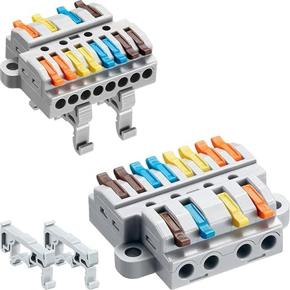 JANDECCN 6pcs DIN Rail Terminal Blocks, DIY Splicing Wire Connectors by JANDECCN