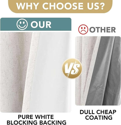 H.VERSAILTEX Linen Curtains 100% Blackout Curtains - Image 3