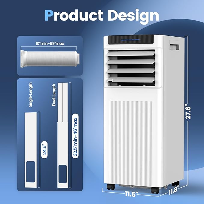 Portable Air Conditioners, 10000 BTU Portable AC up to 450 Sq.Ft, 3 in 1 AC Unit - Image 7