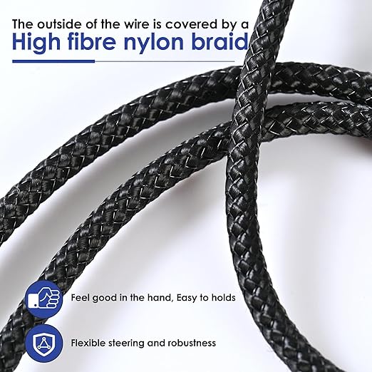 Quelong 3Pcs Headphone Splitter, Dual Headphone Nylon Braided Extension Cable - Image 5