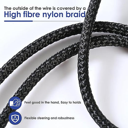 Quelong 3Pcs Headphone Splitter, Dual Headphone Nylon Braided Extension Cable - Image 5