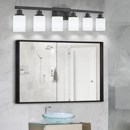 DIKAIDA 6-Light Black Vanity Lights, Matte Bathroom Lighting Fixtures - Image 7