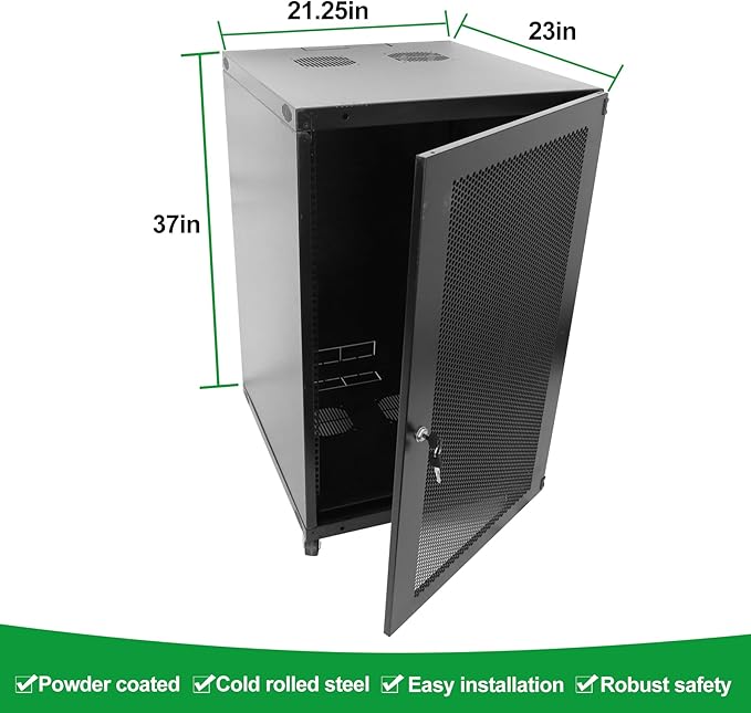 18U Server Cabinet Wall Mount Rack Enclosure - Image 2