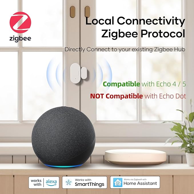 Zigbee Door Sensor 2 Pack, Mini Smart Door Sensor, Home Automation, Kid Safety - Image 2