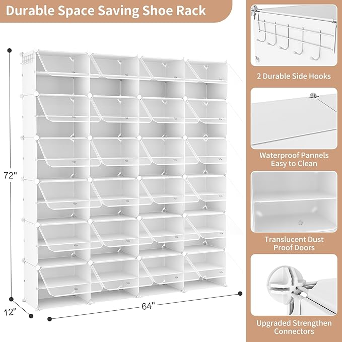 ROJASOP Shoe Storage Cabinet, 12-Tier Shoe Organizer 96 Pairs Extra Large - Image 3