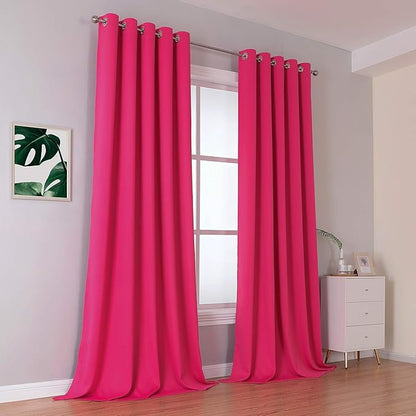 DUALIFE Raspberry Sorbet Blackout Curtain Panels - Image 2