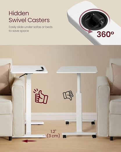 VASAGLE Overbed Table with Wheels, Mobile Standing Computer Desk, 31.5 x 17.7 - Image 4