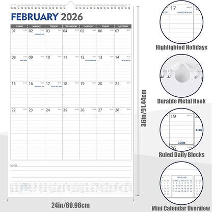 GuassLee Extra Large Wall Calendar 2026, 18 Months - Image 2