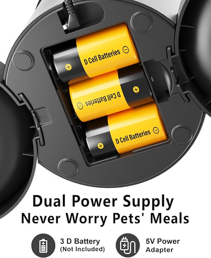 Automatic Cat Feeder for 2 Cats, 4.2L Programmable 1-6 Meals Portion Control - Image 8