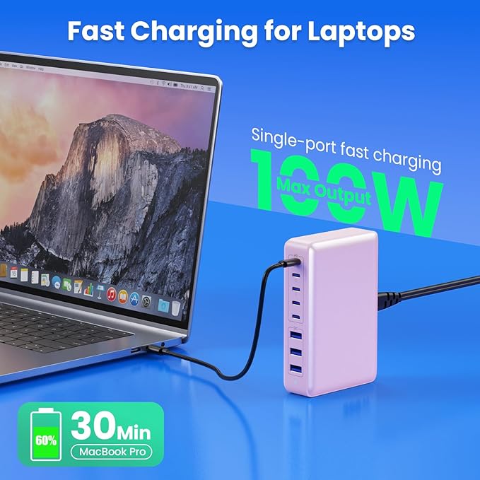USB C Charger 300W USB C Charger Block 8-Ports GaN IV Fast Charging Station - Image 5