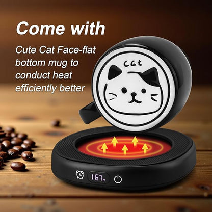 Coffee Mug Warmer with Cute Cat Mug Set, 8 Hour Auto Shut Off Cup Warmer - Image 4