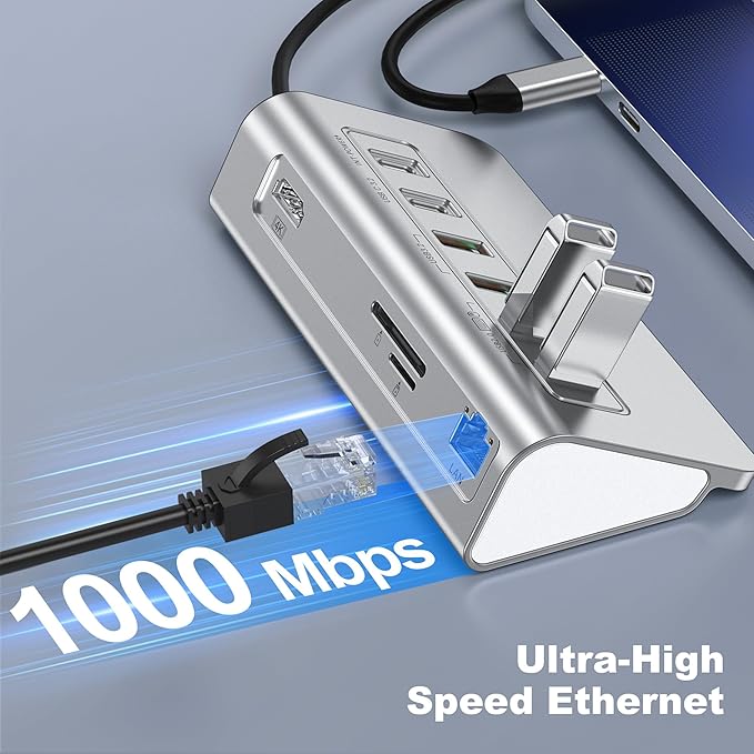 P9R PRO USB C Hub Ethernet, 10 in 1 USB Docking Station 10Gbps - Image 3