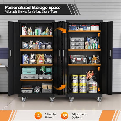 VINGLI Rolling Metal Storage Cabinet - Image 4