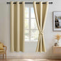 JIUZHEN Light Beige Blackout Curtains by JIUZHEN