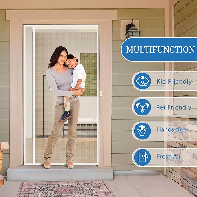 Magnetic Screen Door Left Right Side Opening Upgraded PET Mesh Greater Than - Image 5