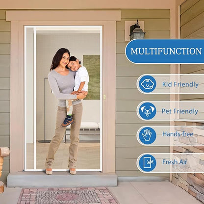 Magnetic Screen Door Left Right Side Opening Upgraded PET Mesh Greater Than - Image 5
