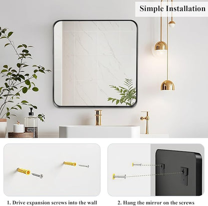 Fabuday Black Wall Mirror for Bathroom - Image 5