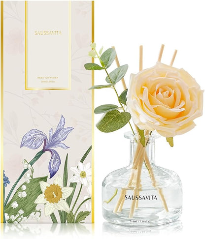 Reed Diffusers Set, 7.10 oz Vanilla Scented Diffuser by SAUSSVITA