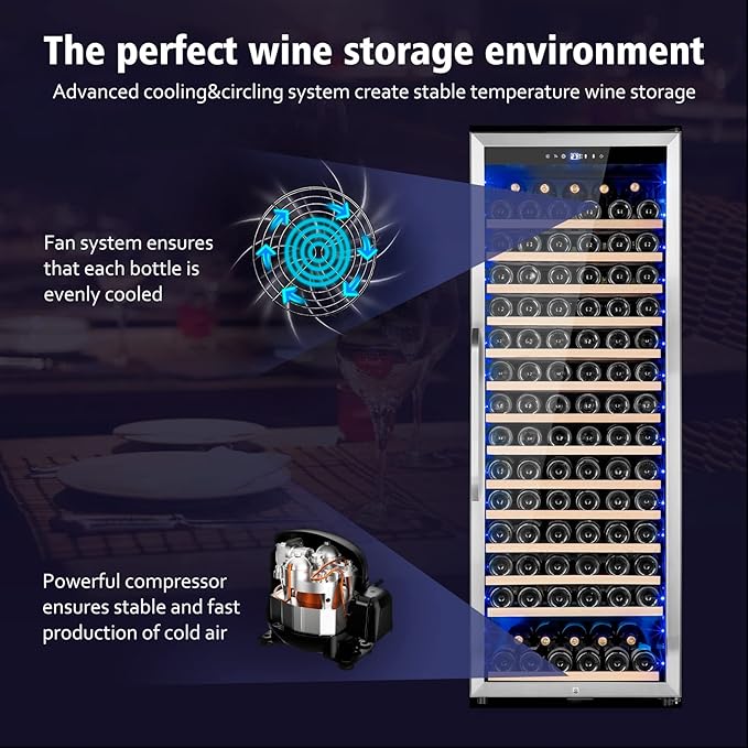 Wine Cooler Refrigerator, 179 Bottles Professional Wine Fridge - Image 3