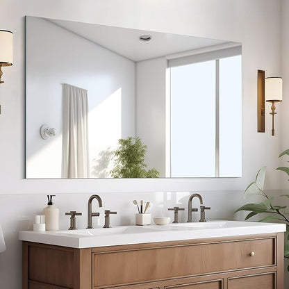 CILIBER Frameless Mirror, 30x48 inch Rectangle Bathroom Mirrors by CILIBER