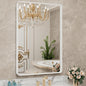 LOAAO 24x36 Inch White Metal Framed Bathroom Mirror by LOAAO