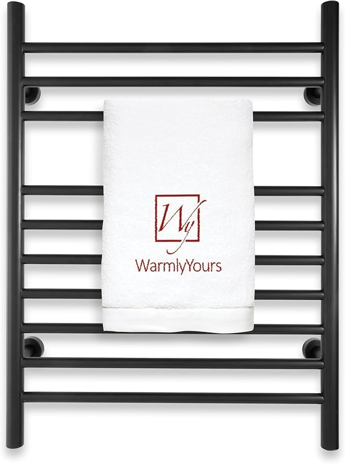 Heated Towel Rack, 10-Bar Wall-Mounted Electric Towel Warmer, Matte Black by WarmlyYours