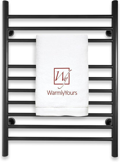 Heated Towel Rack, 10-Bar Wall-Mounted Electric Towel Warmer, Matte Black by WarmlyYours
