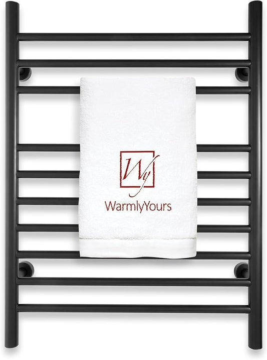 Heated Towel Rack, 10-Bar Wall-Mounted Electric Towel Warmer, Matte Black by WarmlyYours
