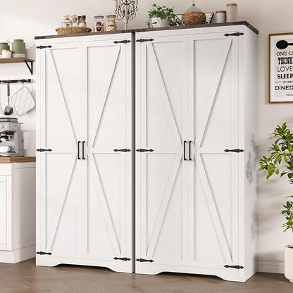 69" Tall Storage Cabinet with Adjustable Shelves, Farmhouse Pantry Organize - Image 9