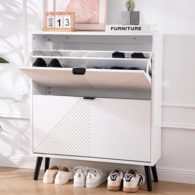 Shoe Cabinet Storage, Farmhouse Freestanding Organizer by OAKVIVOElegantLifestyle