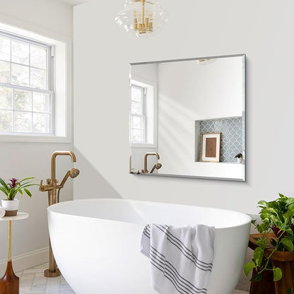 CILIBER Beveled Mirror, 36x36 inch Square Bathroom Mirrors - Image 8