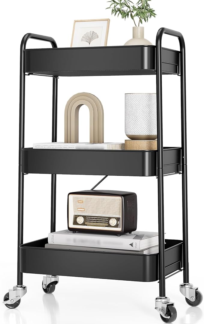 TOOLF 3-Tier Metal Rolling Cart by TOOLF