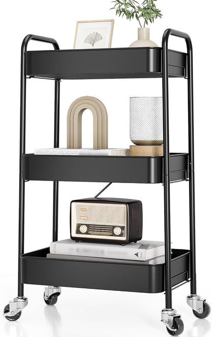 TOOLF 3-Tier Metal Rolling Cart by TOOLF
